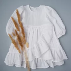 22056 Платье для девочки муслин белый
