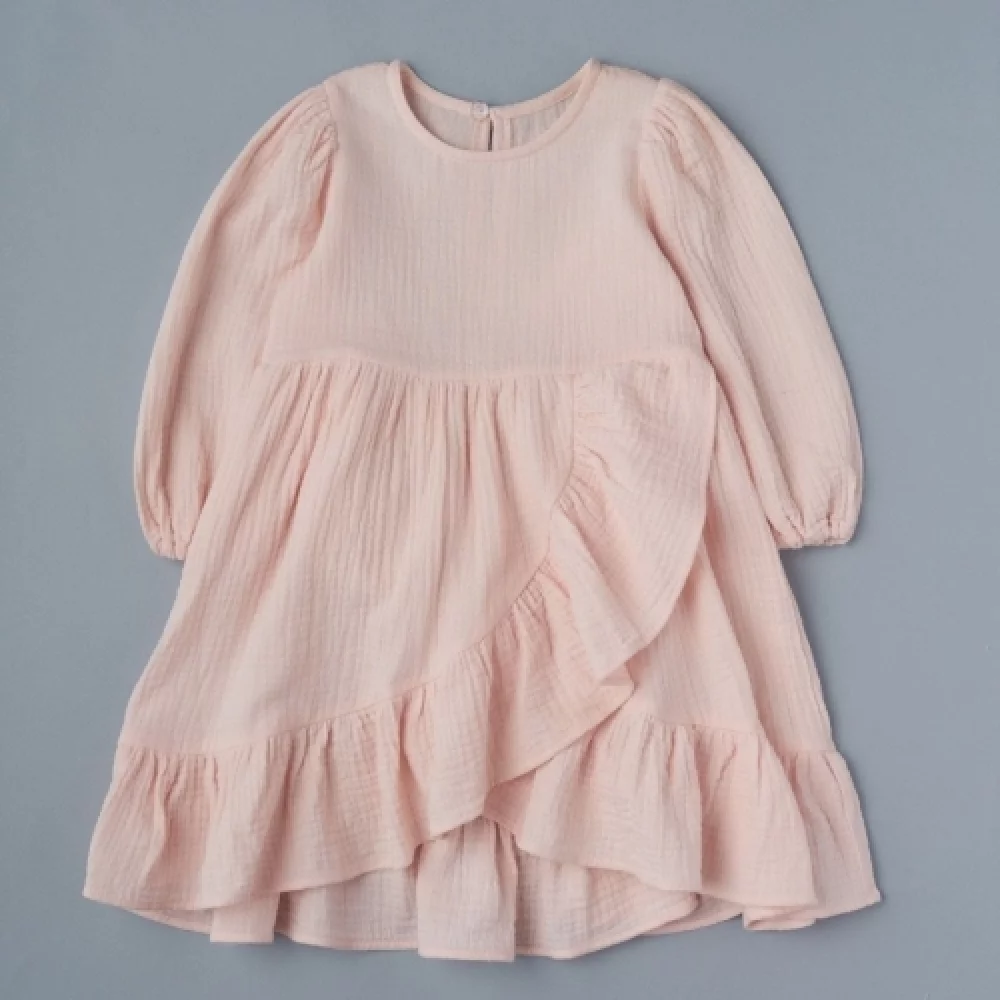 22056 Платье для девочки муслин розовый 
